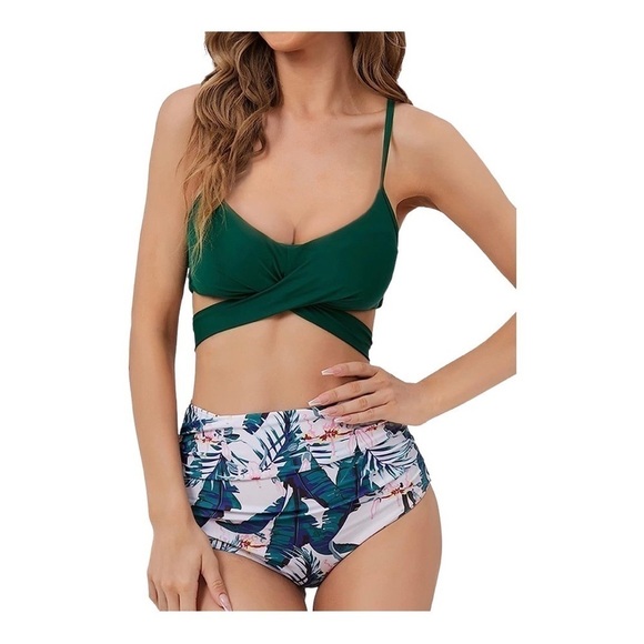 Summer Mae High Waist Tropical Bikini Bottom Size 2XL - Picture 1 of 6